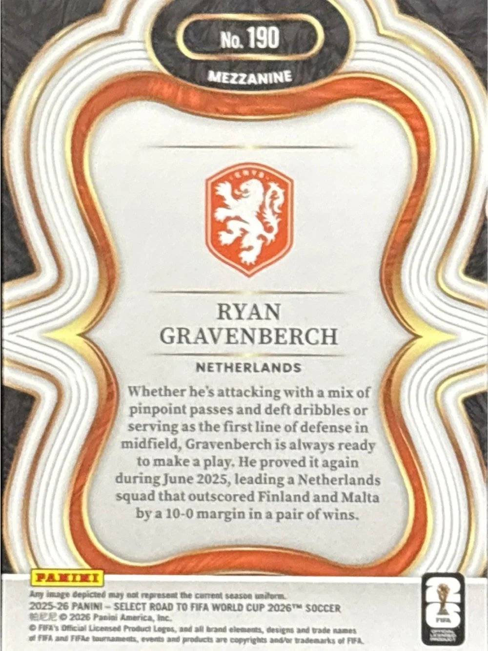 Panini Select Ryan Gravenberch Netherlands Soccer Card